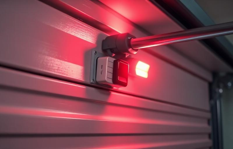 Close-up of garage door opener limit switch adjustment dials